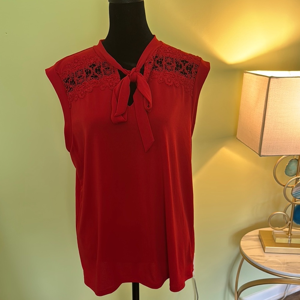 Banana Republic Red Tie-Front Blouse